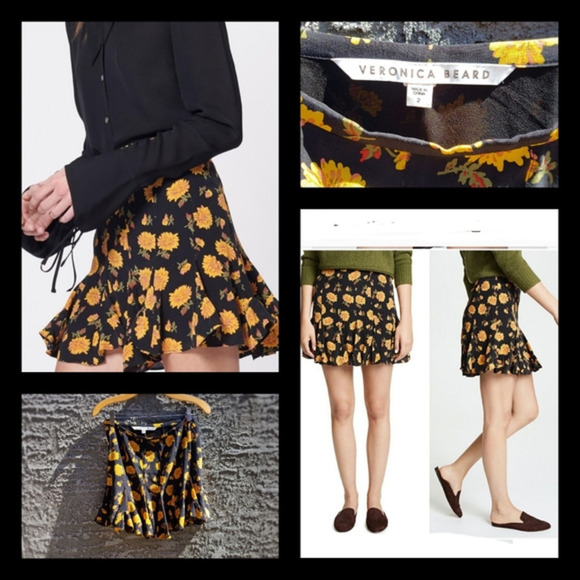 VERONICA‎ BEARD Floral-Print Flounce Mini Skirt - Picture 1 of 6